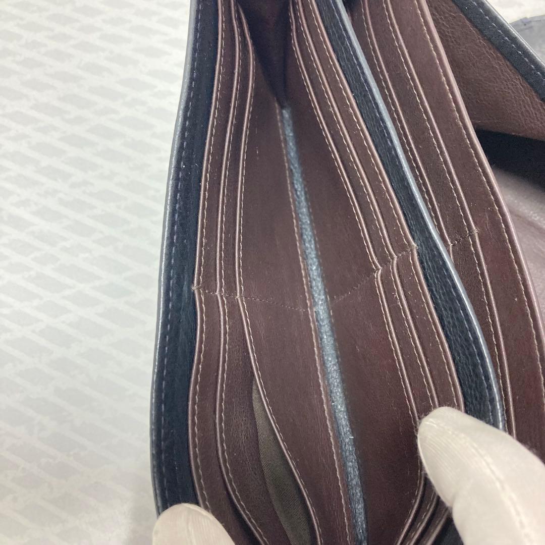 美品　ゲンテン　genten トスカ　ギャルソン　長財布　ネイビー ステッチ