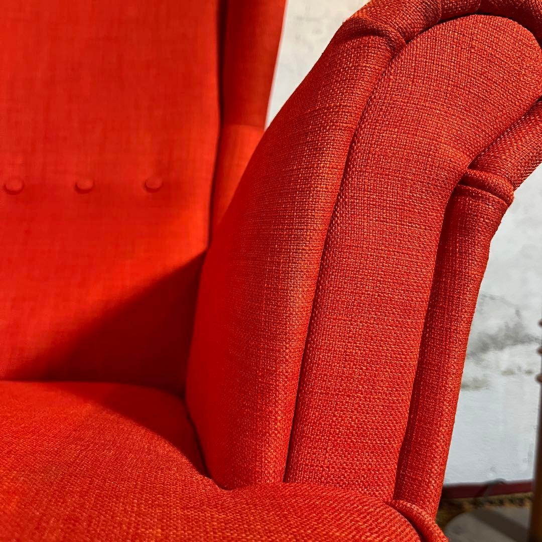 IKEA ストランモン 一人掛けソファ＆オットマンセット（オレンジ）