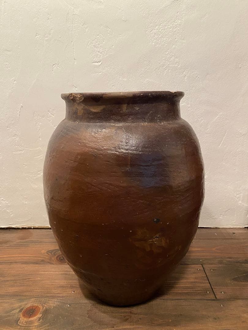 唐津焼 大甕 花器 水鉢 メダカ鉢 古陶器 和骨董