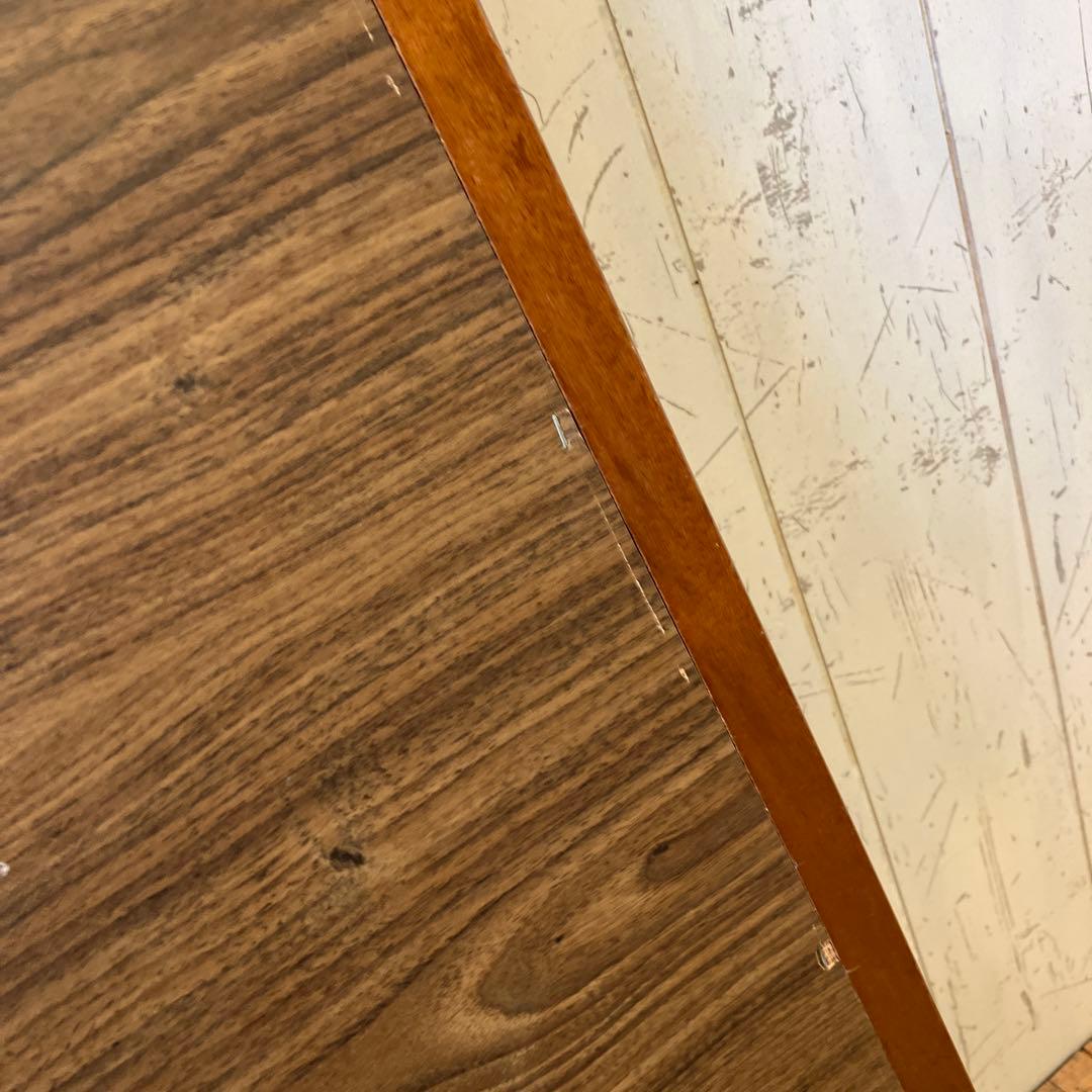 昭和レトロ 木製フレーム 隅切り 壁掛けミラー ウォールミラー 鏡 姿見 ミラー