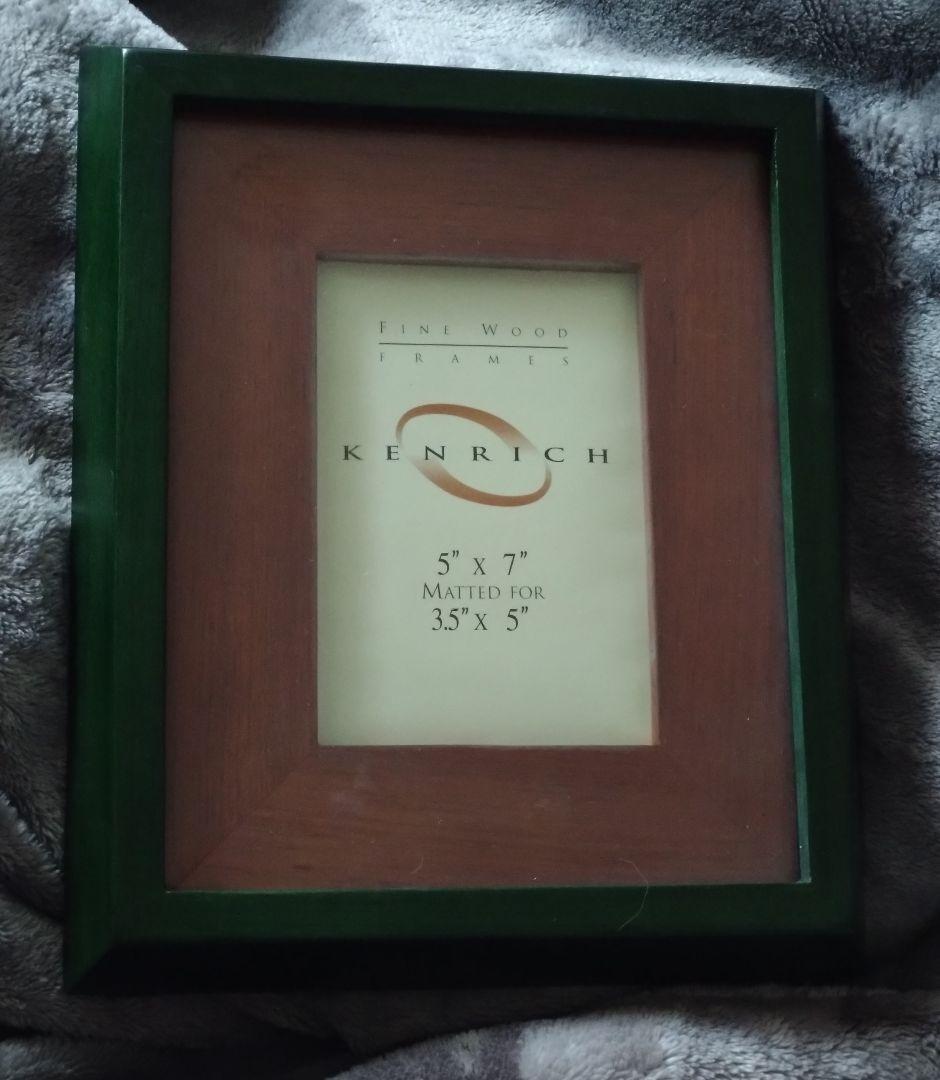 アメリカ　kenrich 木製、花柄金属製　フォトフレーム　2点