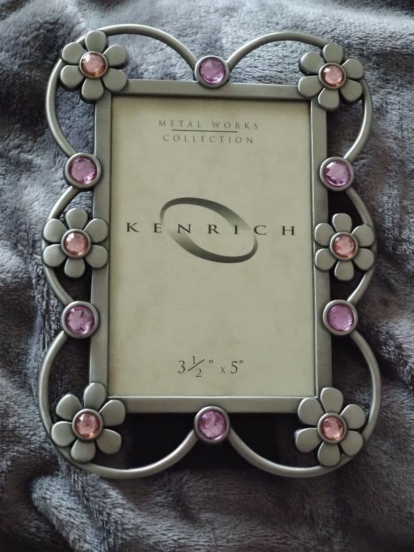 アメリカ　kenrich 木製、花柄金属製　フォトフレーム　2点