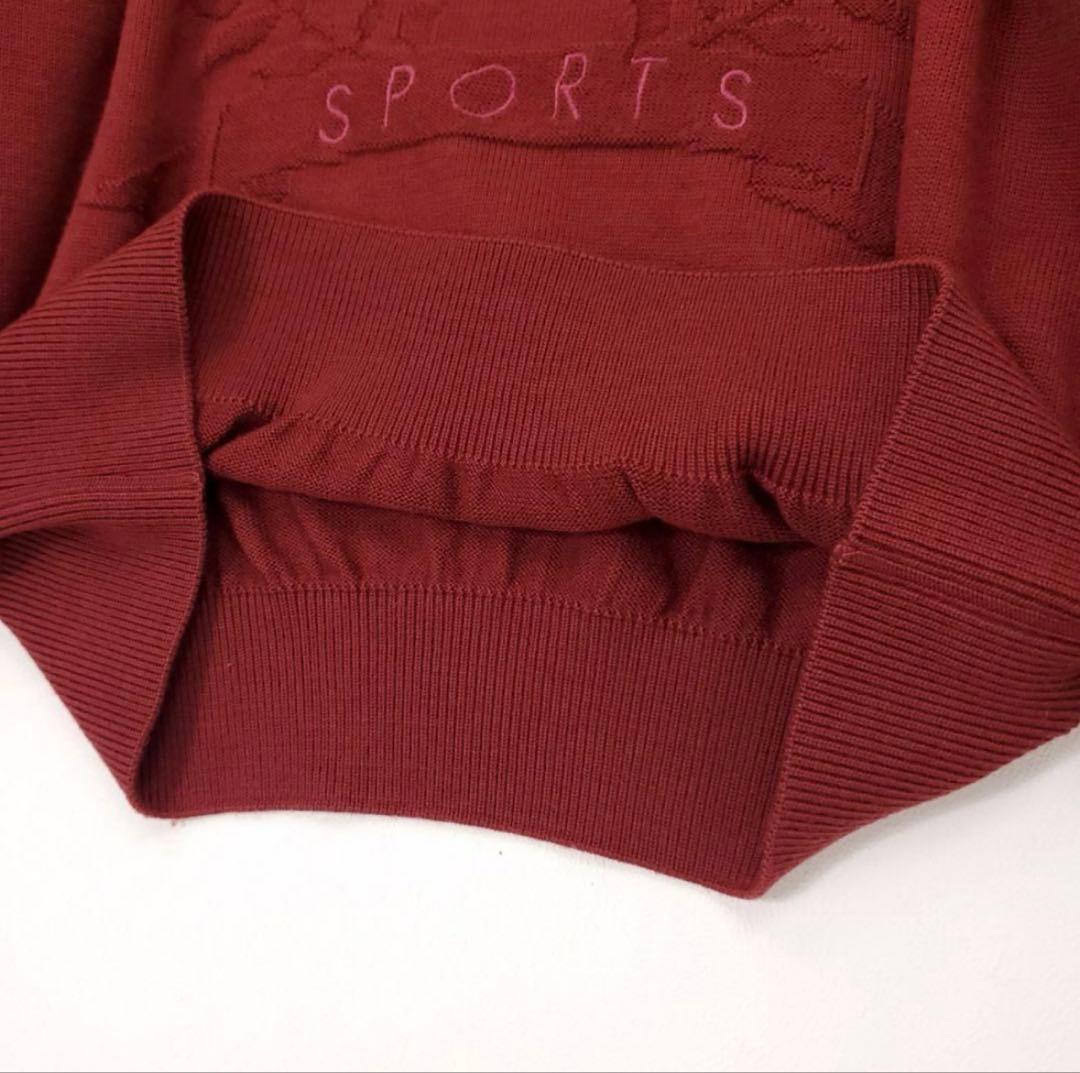 クリスチャンディオール ニットセーター ロゴ刺繍 オーバーサイズ ボルドー