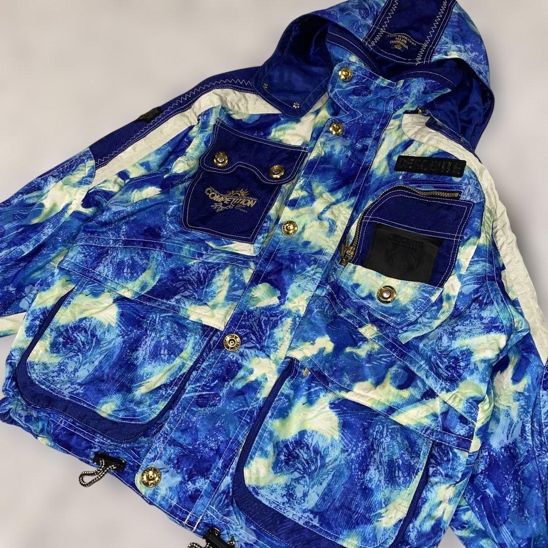 【デサント】レトロ スキーウェア スノボーウェア セットアップ　M 派手カラフル