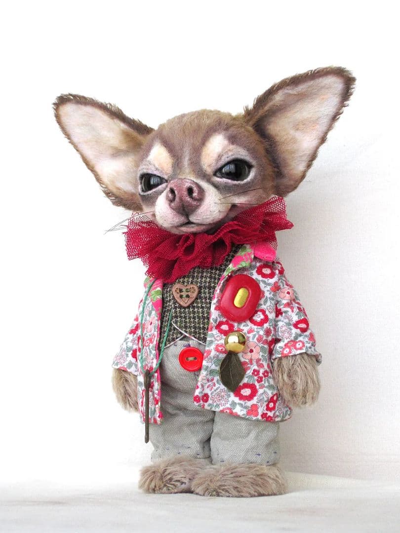 テディベア　作家　アーティストベア　アートドール　チワワのアレン