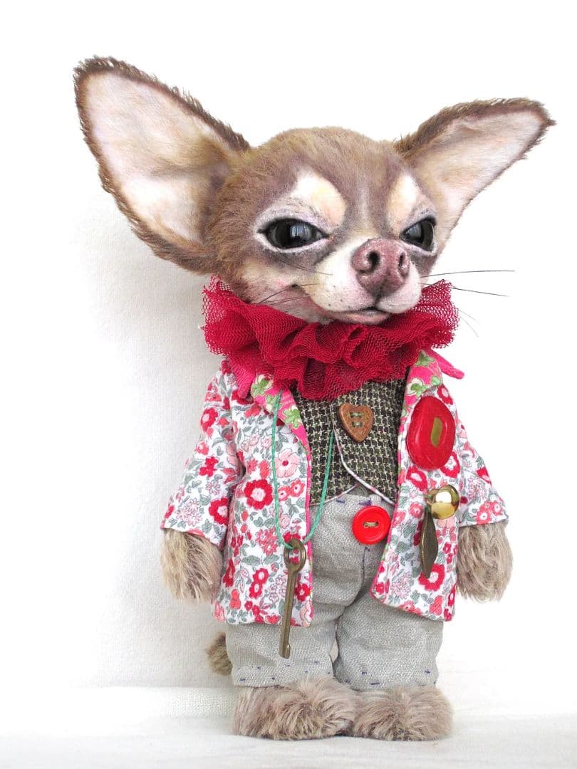 テディベア　作家　アーティストベア　アートドール　チワワのアレン