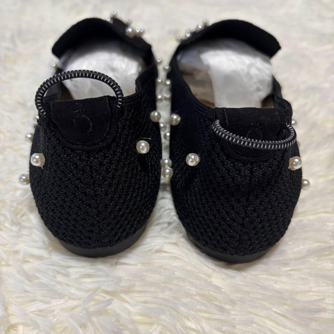 新品 オッフェン　offen パール　黒　ブラック　フラットシューズ 40