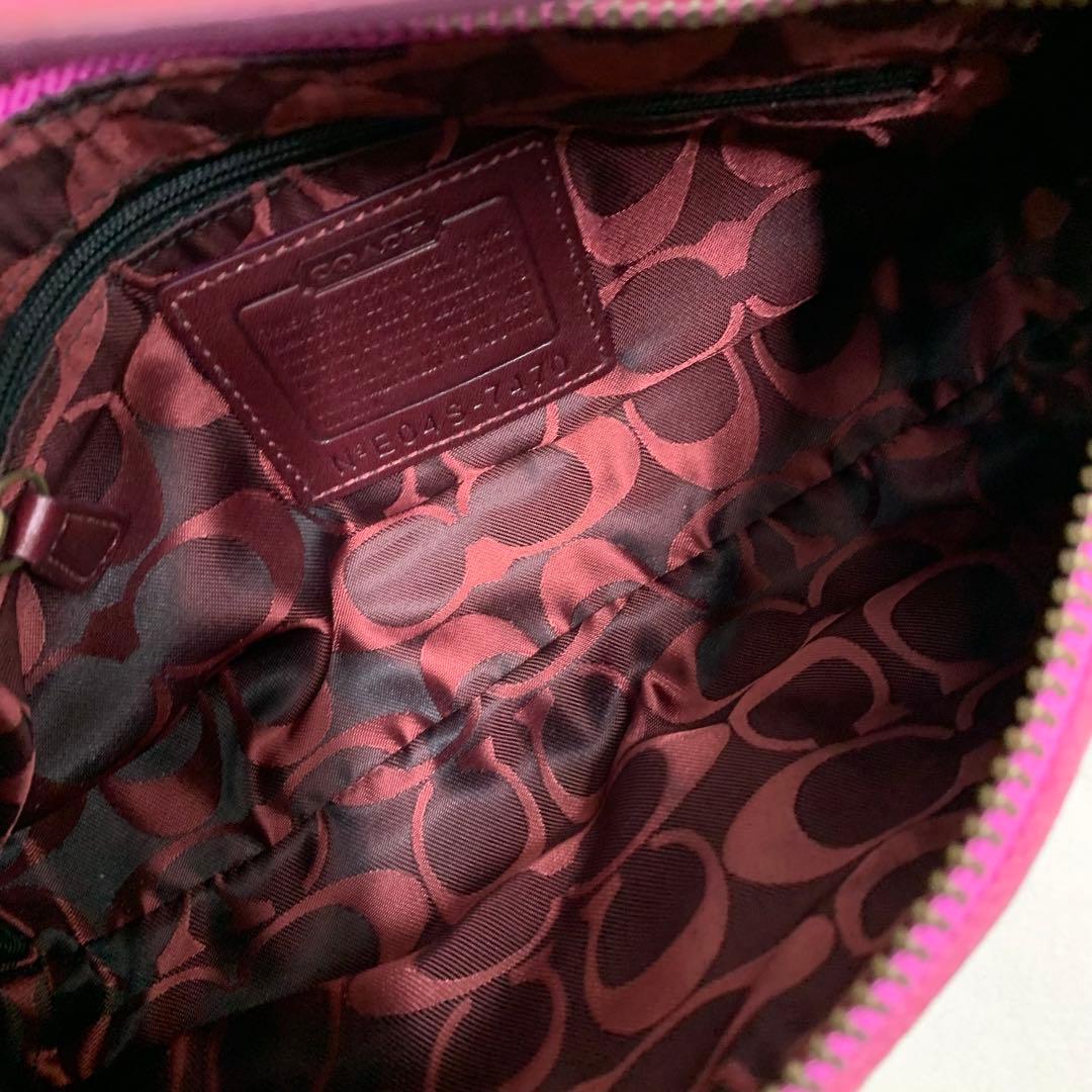 COACH コーチ　ハンドバッグ　スエード　ピンク　E04S-7470