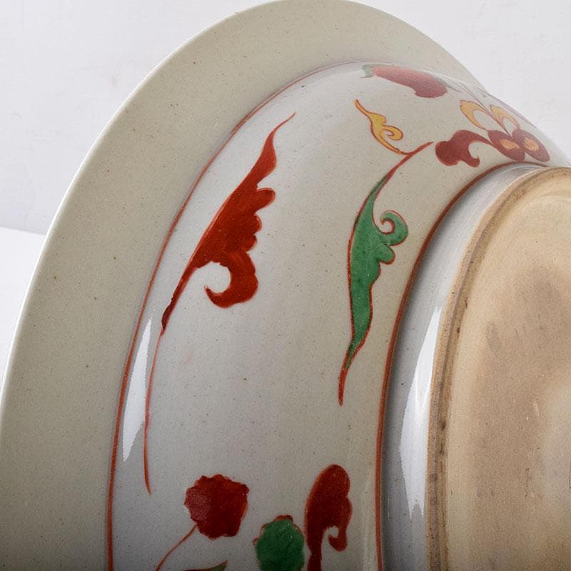 中国　呉州赤絵　獅子花文　大皿　飾り皿　直径約41㎝　V　7348C