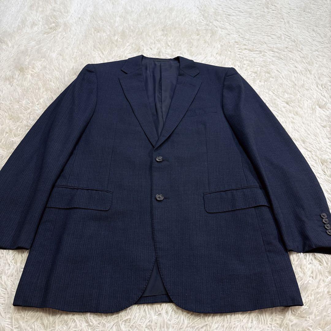 【美品】バーバリーロンドン セットアップスーツ シャドーロゴ カシミヤ混 AB6