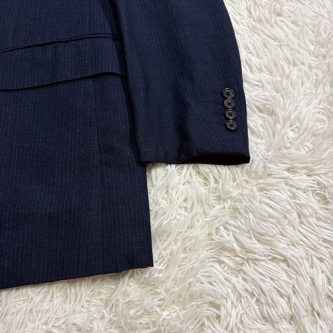 【美品】バーバリーロンドン セットアップスーツ シャドーロゴ カシミヤ混 AB6