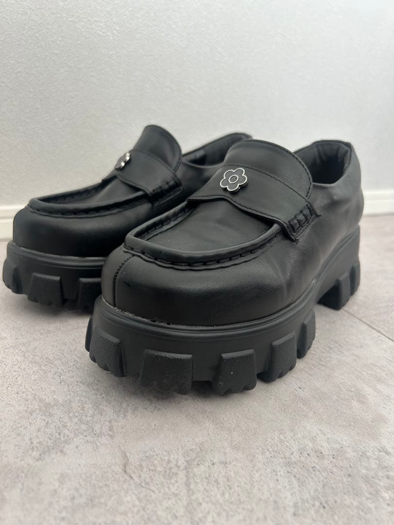 MARY QUANT PUBULX ブラック 厚底ローファー
