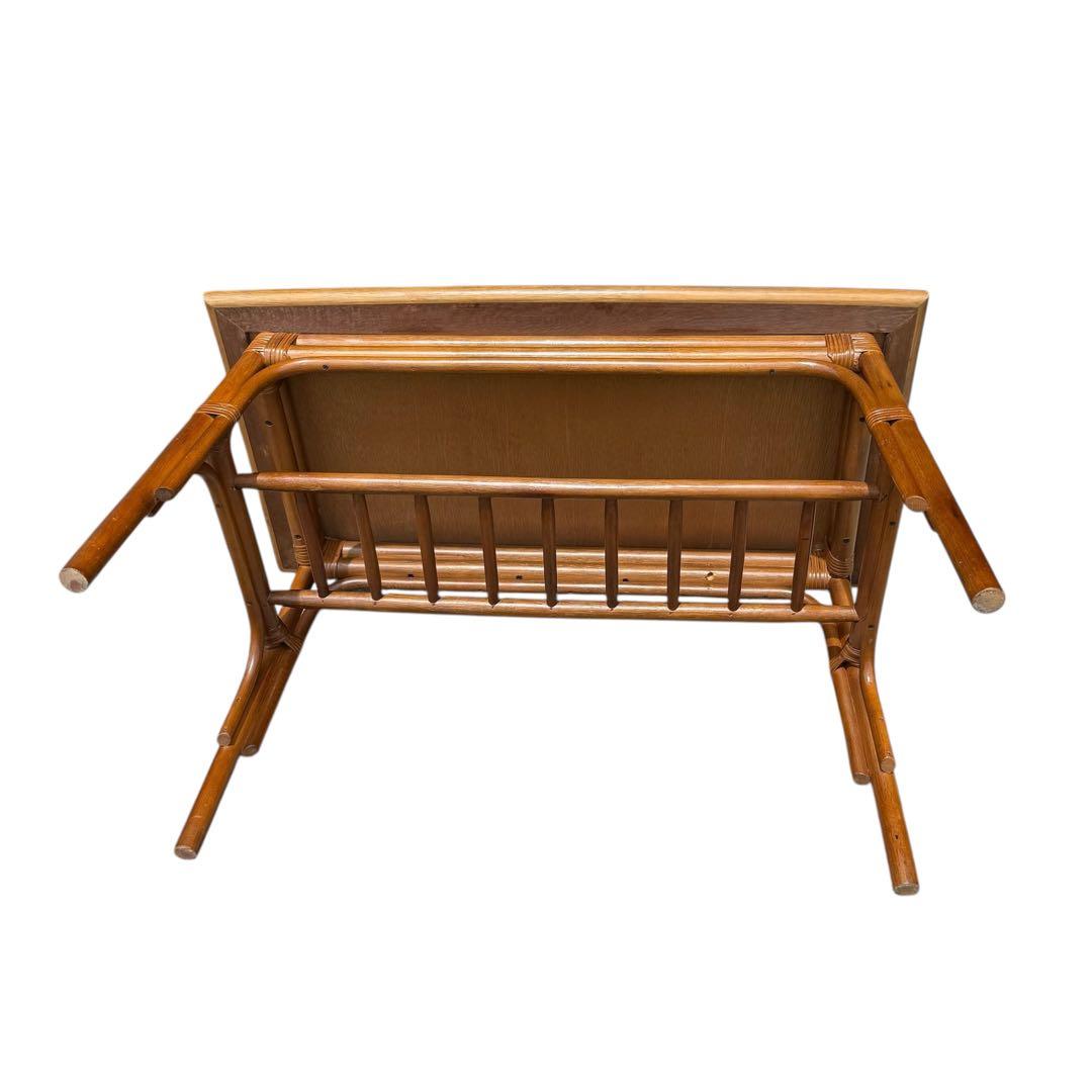 HR699 【木目が美しい】コスガ　kosuga コーヒーテーブル　籐　ラタン