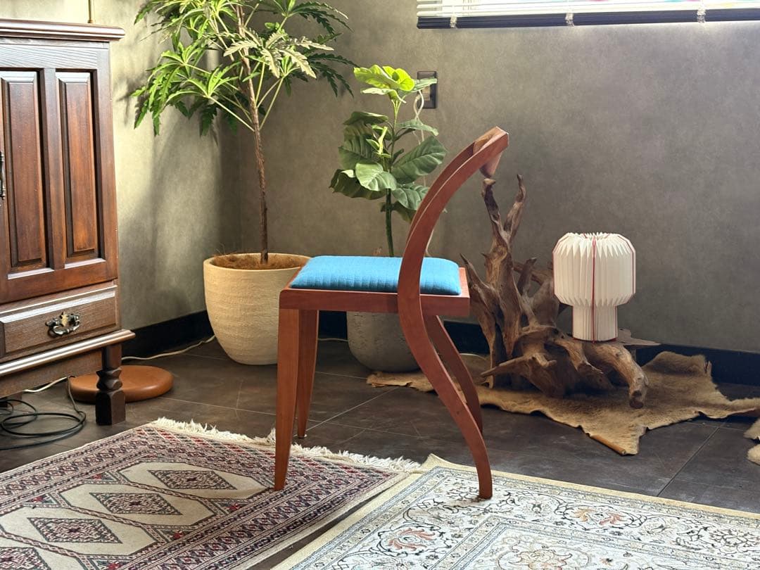 尾州生地　Porada　ACTUS 木製チェア　椅子　イタリア家具　レトロ　nZ