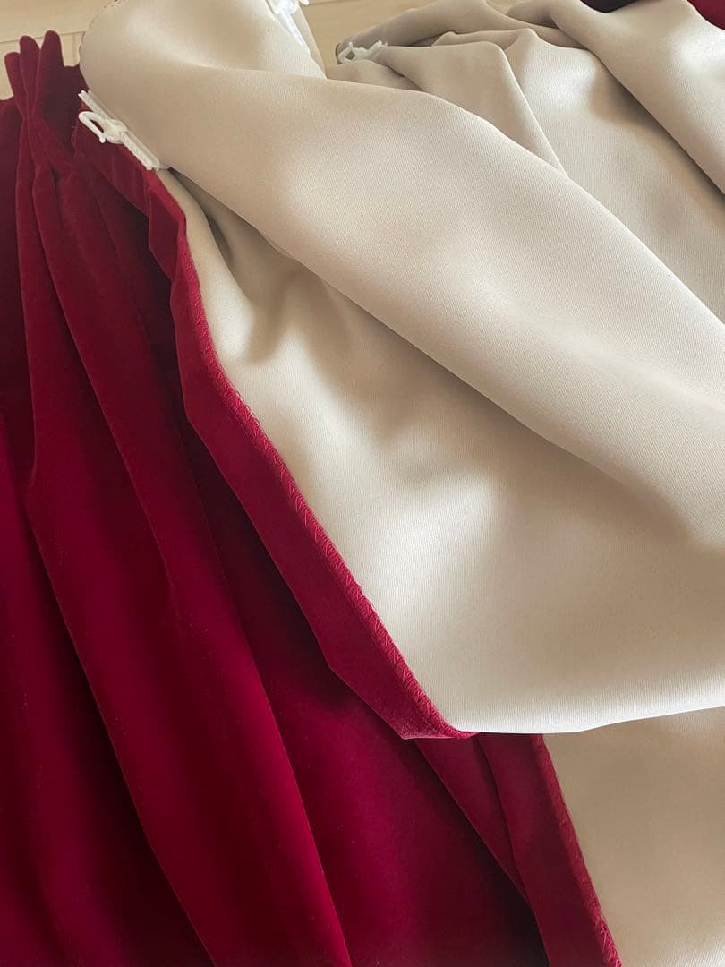 真紅オーダー遮光カーテン２セット