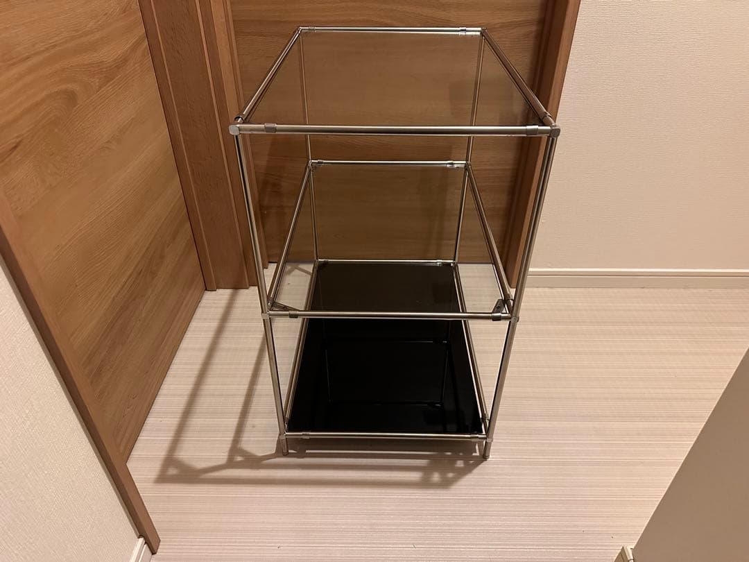 メタルフレーム ガラス棚 ミッドセンチュリーモジュール家具 店舗什器