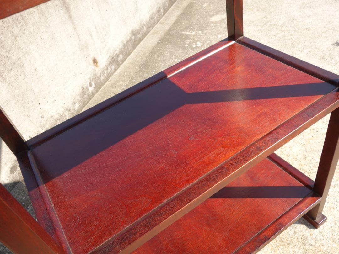 M▽シェルフ ラック 棚 本棚 飾り棚 朝鮮風 李朝風 木製 (38640)