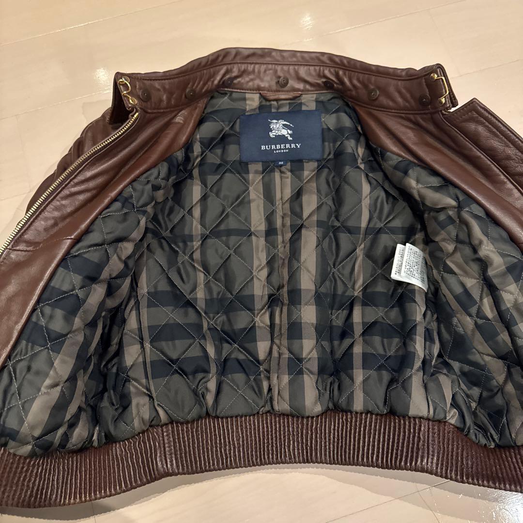 【正規品】美品　Burberry バーバリー　ブラウン　革ジャケット 38