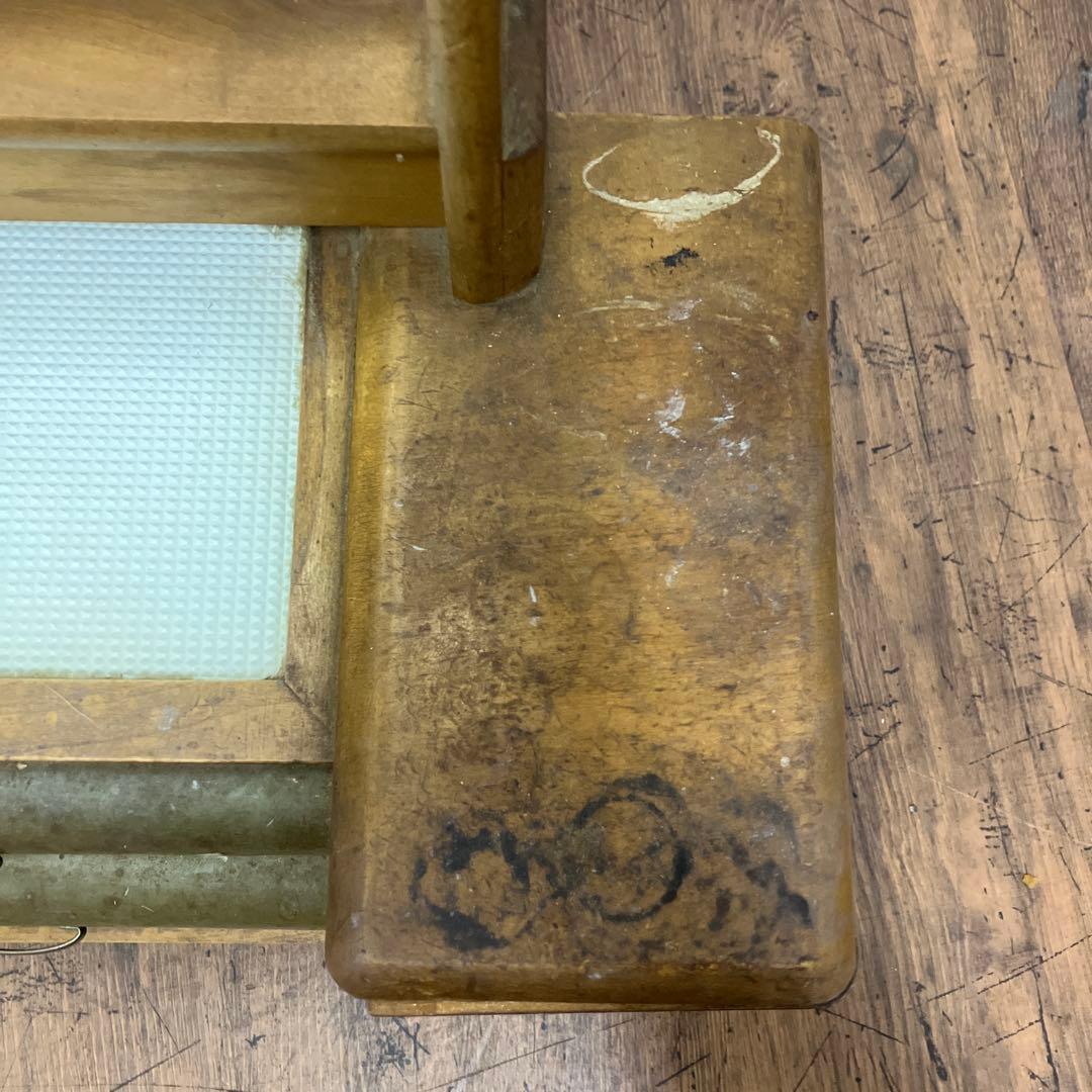 A-4 昭和レトロ 木製 鏡台 化粧台 ドレッサー 一面鏡 花柄 卓上 収納