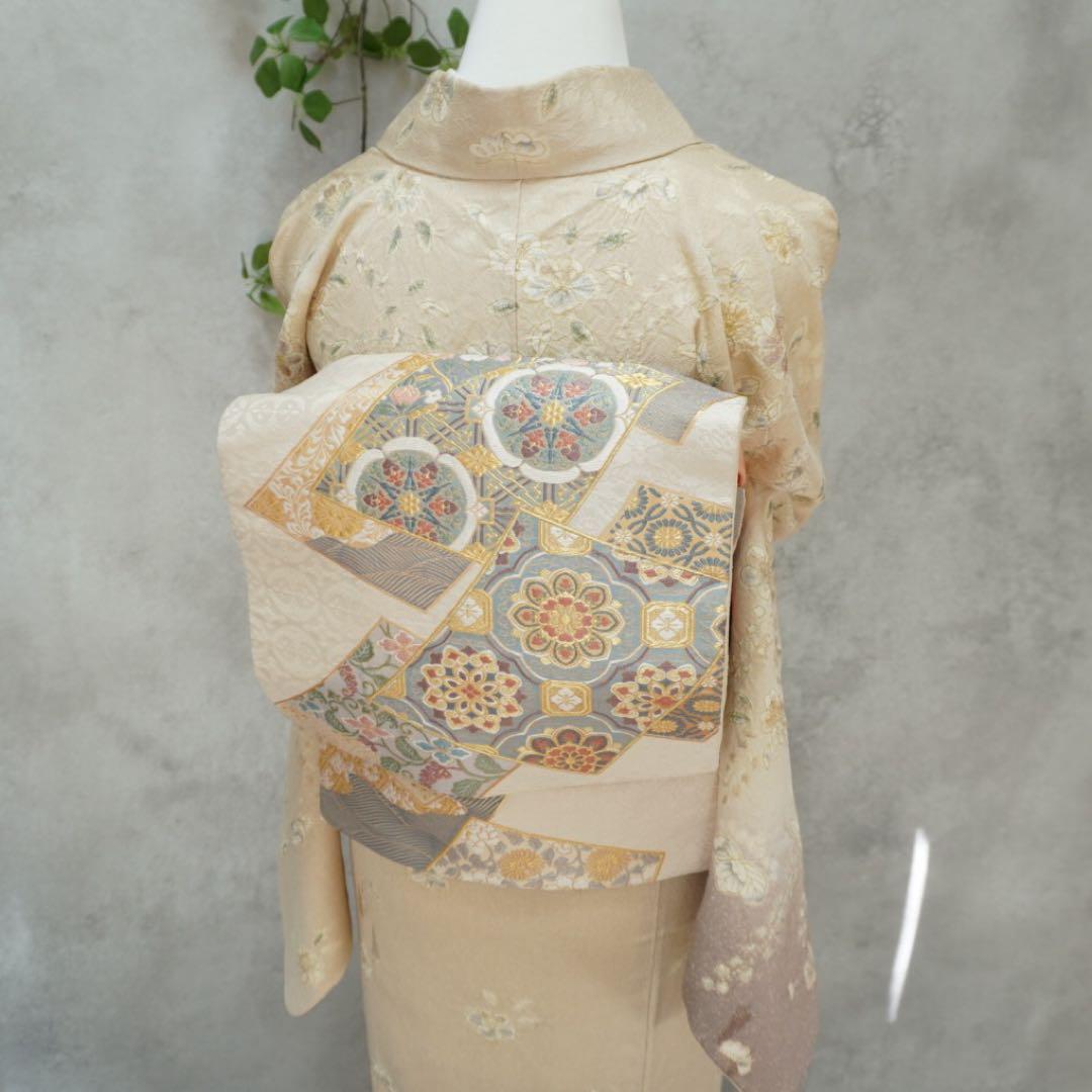 訪問着フルセット267▪︎ 正絹　卒業式　入学式【訪問着、袋帯、帯締め、帯揚げ】