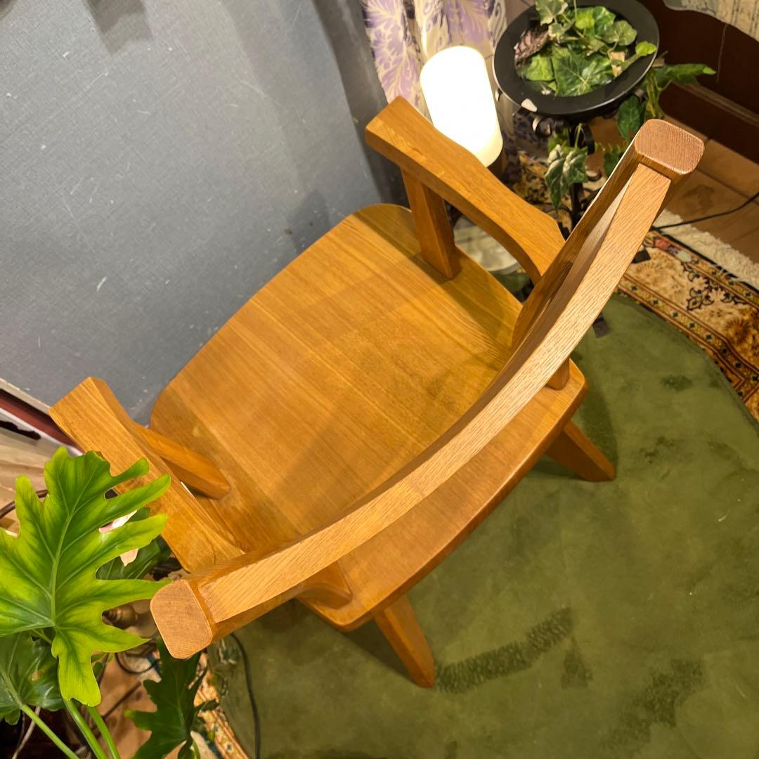 Sale L 1 JPN タモ無垢 ３６０度回転　ラウンド チェア