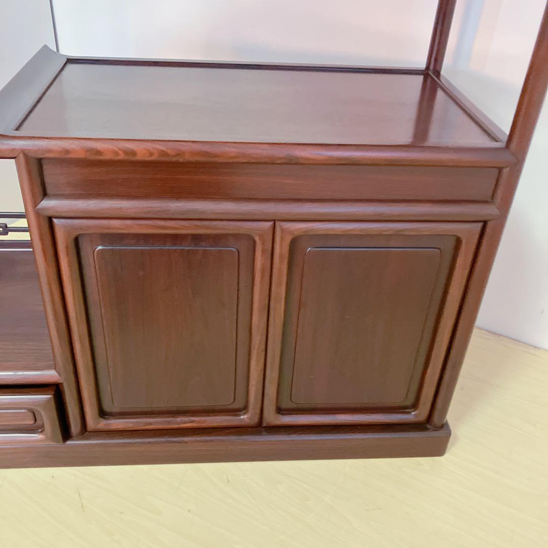 中澤唐木　紫峰作　日本伝統工芸品　飾り棚　和家具　茶棚　レトロ