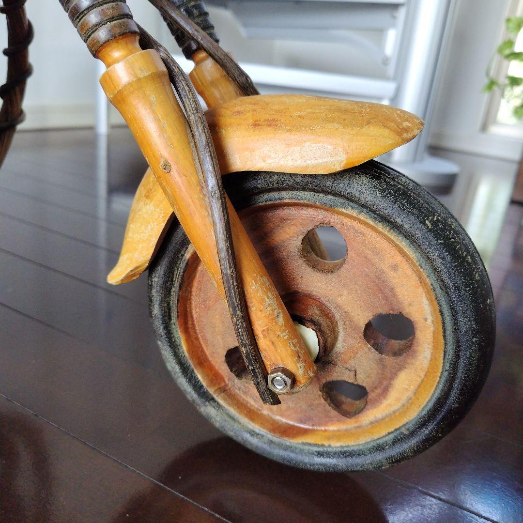 レア！ヴィンテージ 天然木 木製 大型 インテリアバイク模型 木彫り レトロ