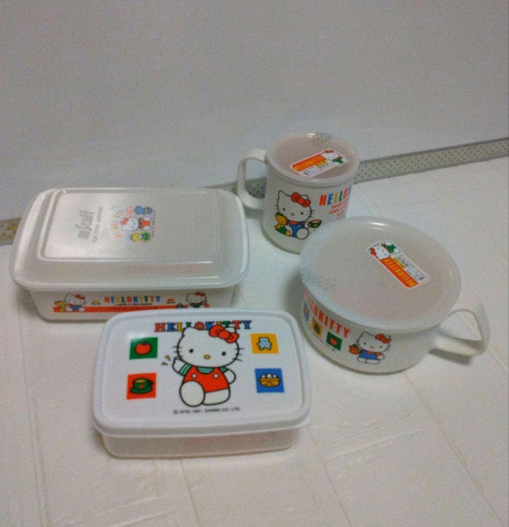 レア　未使用　1991年　レトロ　ハローキティ　カップ　シール容器セット