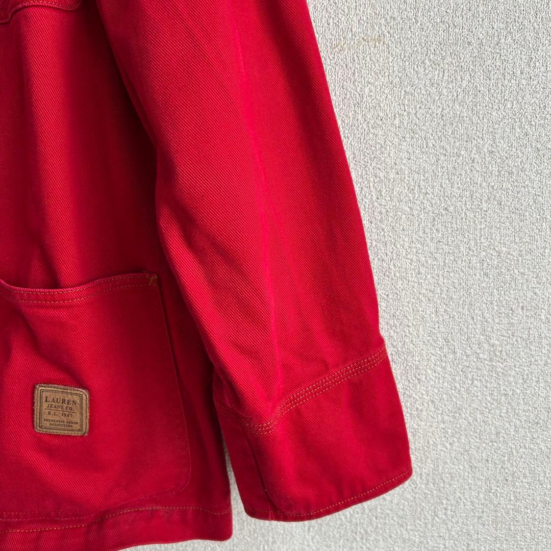 【美品】LAUREN JEANS Co. ラルフローレン　カバーオール　赤　M