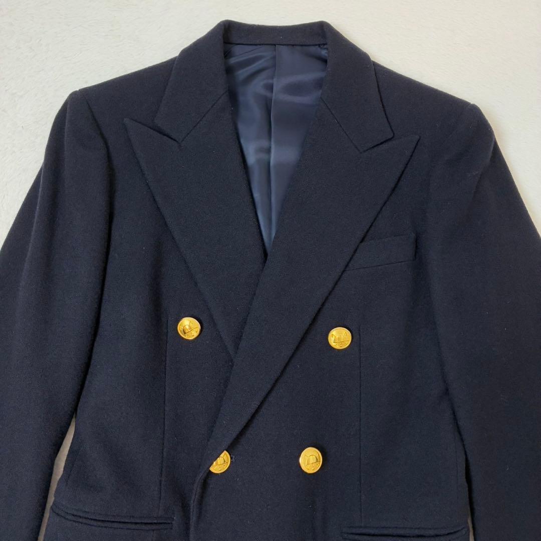 ラルフローレン　紺ブレ　金ボタン　ダブル　7号　Sサイズ相当　ネイビー　ブレザー