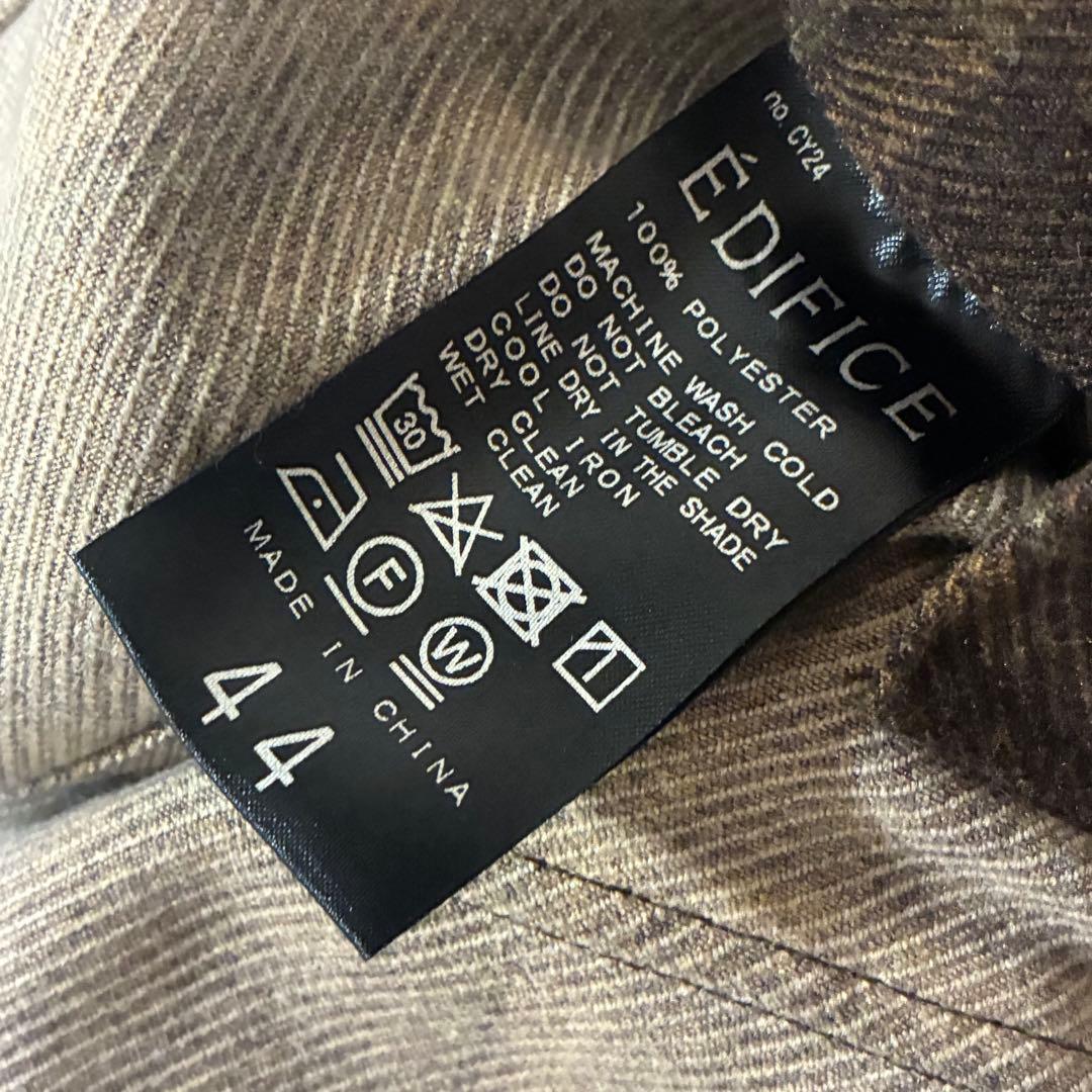 EDIFICE 【高年式】 トラベル チェック 洗える ブラウン 秋冬 スーツ