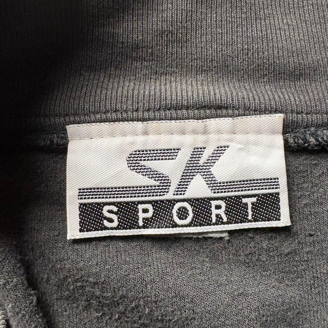 90s USA製 ワンポイント刺繍デザイン　フェード　ベロアトラックジャケット