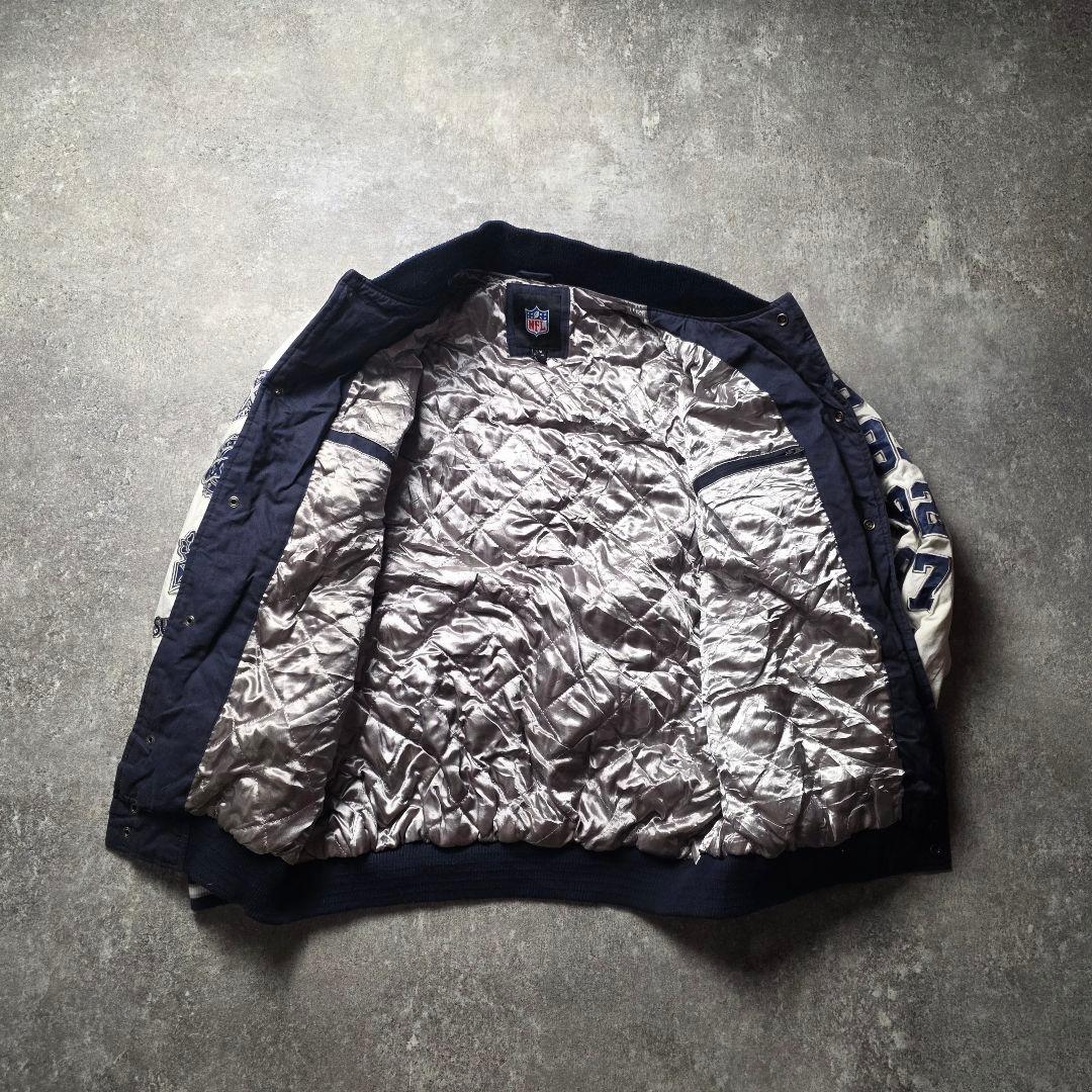 激レアNFLダラスカウボーイズスタジャンスーパーボウルアメフトフェード紺色古着L