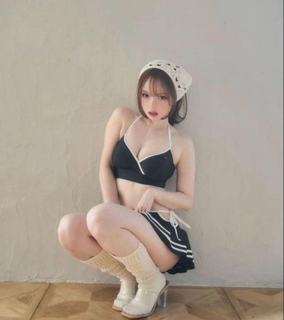 正規品　andmary Coco pleats swimwear Black