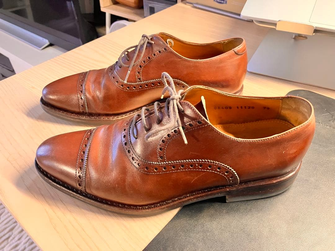 ジャランスリワヤ　ストレートチップ　ビジネス革靴　ブラウン　26センチ