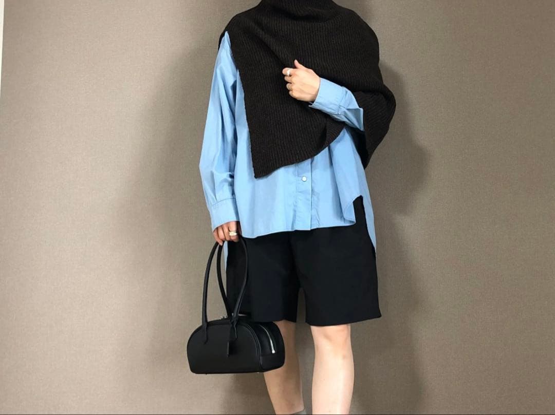 五明祐子さんセレクト　ツイードミル　TWEEDMILL ニットポンチョ　黒