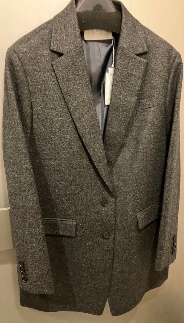 ICB L シックツイード テーラードジャケット ロングジャケット