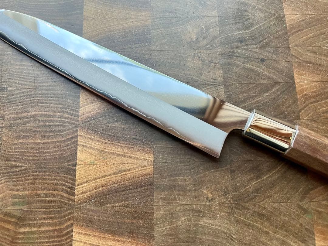 土佐打刃物 黒鳥鍛造工場 240mm 両刃 柳刃 刺身　包丁 銀三鋼 鏡面仕上