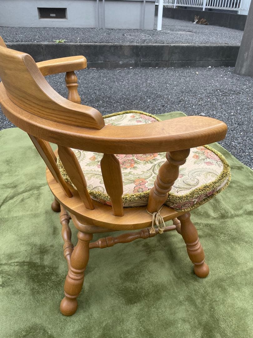 美品　飛騨家具　WINDS 太平 ウィンザーチェア 回転式 清掃 クッション付