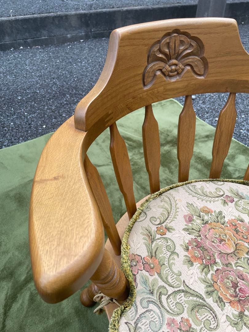 美品　飛騨家具　WINDS 太平 ウィンザーチェア 回転式 清掃 クッション付