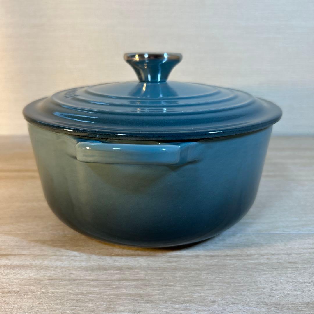 ルクルーゼ　ココットロンド　20cm マリンブルー　両手鍋　鍋