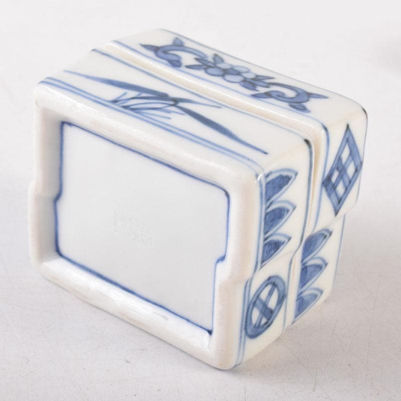 茶道具　京焼　高野昭阿弥造　染付　柚子木香合　共箱　V　8119