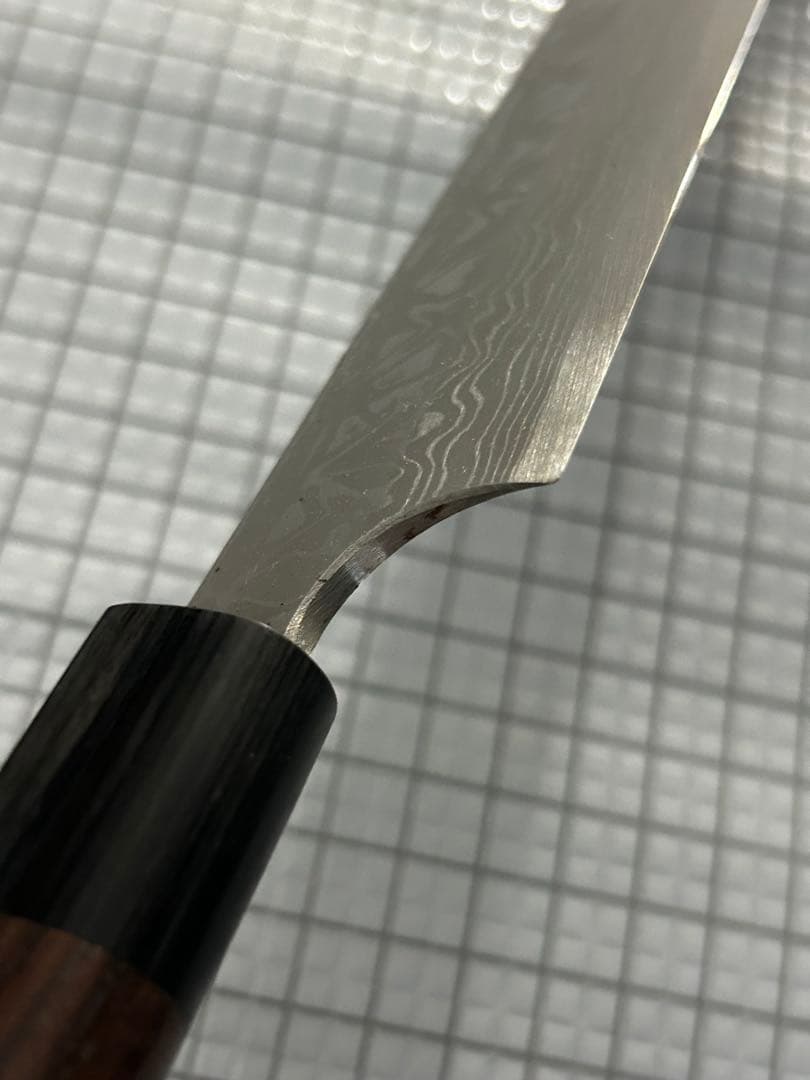 柳刃包丁 包丁 300mm 安来鋼青紙２号 ダマスカス 紫檀シノギ柄 ③