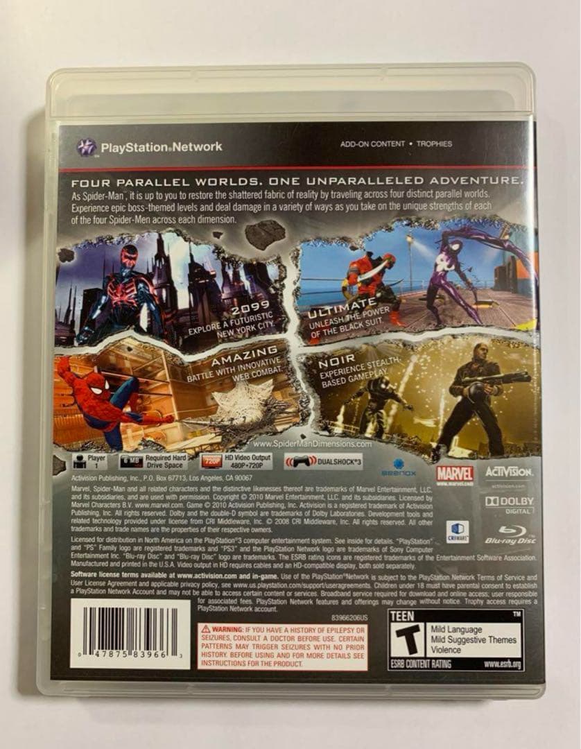 スパイダーマン ゲームソフト ２つ