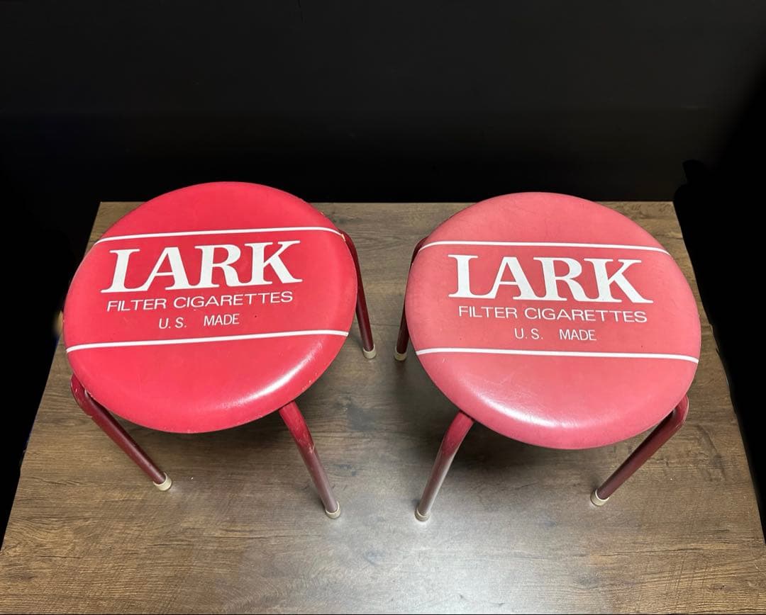 昭和レトロ レアヴィンテージ　LARK 丸椅子 スタッキングスツール 2脚セット