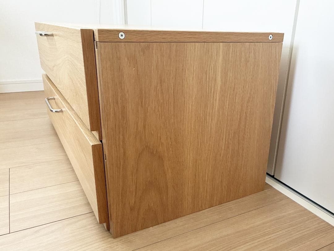 無印良品 スチールユニットシェルフ ボックス 引き出し 2段 オーク