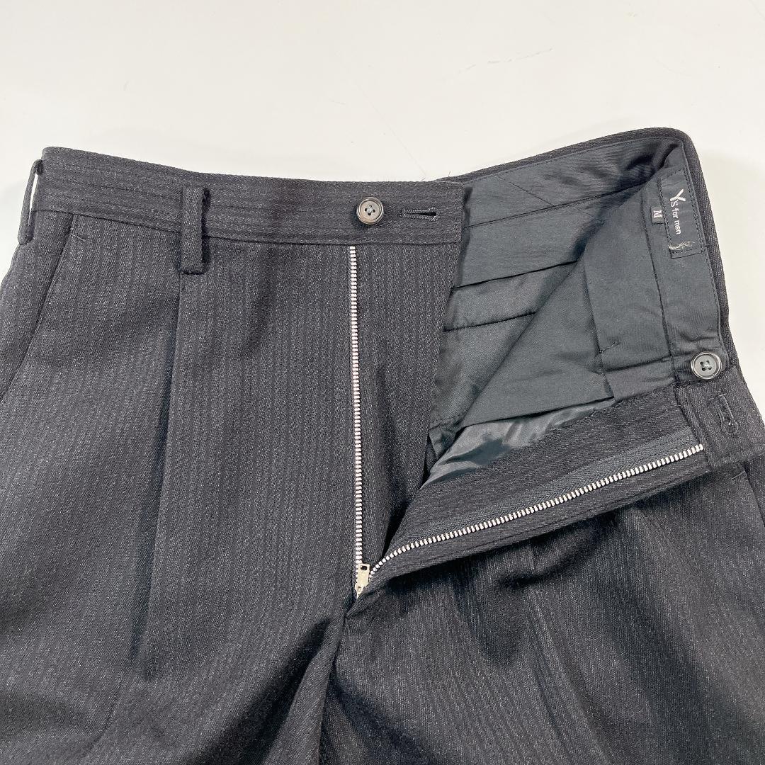 【美品】Y's for men 秋冬 スーツ セットアップ M 黒 ストライプ