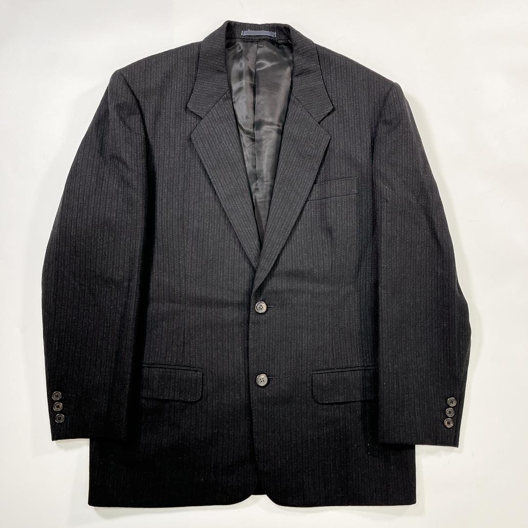 【美品】Y's for men 秋冬 スーツ セットアップ M 黒 ストライプ