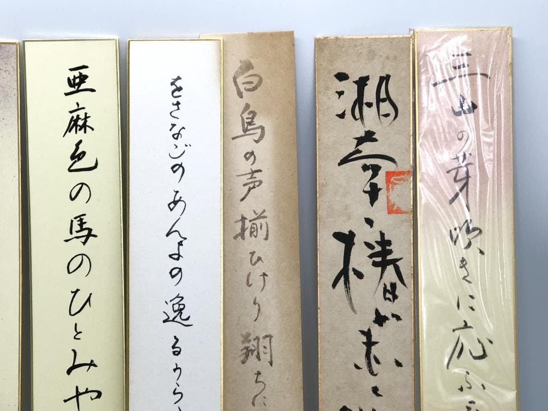 【 現代俳人７人９葉 】　直筆短冊　雨宮きぬよ、島田碩子ほか