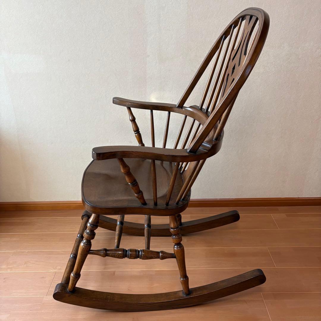 【美品】アンティーク ロッキングチェア 揺り椅子 オーク レトロ 木製　ハート